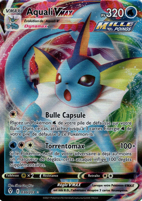 Aquali VMAX - EB07 030/203 - Évolution Céleste SWSH07 - Cartes Pokémon