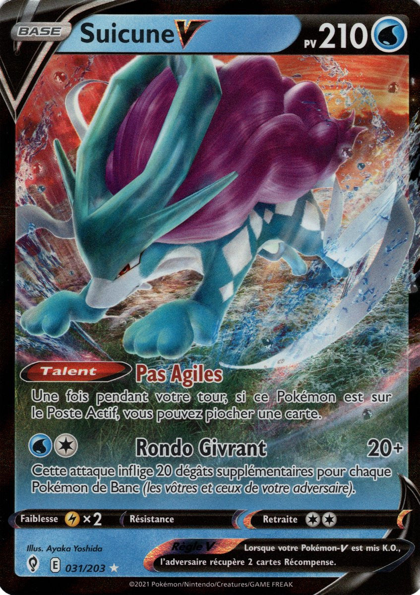 Suicune V - EB07 031/203 - Évolution Céleste SWSH07 - Cartes Pokémon