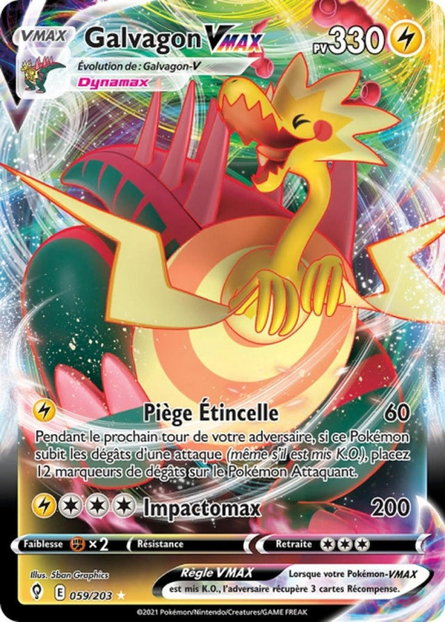 Galvagon VMAX - EB07 059/203 - Évolution Céleste SWSH07 - Cartes Pokémon