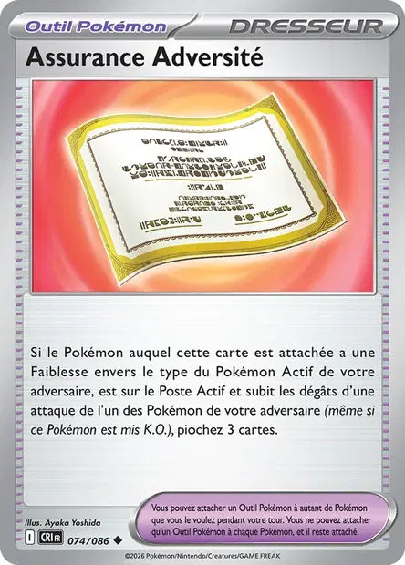 Assurance Adversité (CRI 074/086) - ME04 Chaos Ascendant - Carte Pokémon - DracauGames