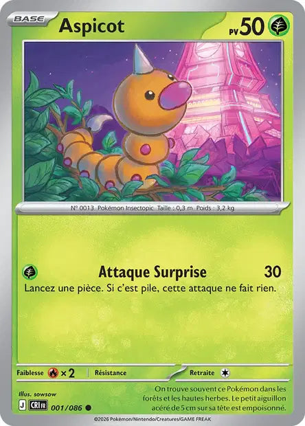 Aspicot (CRI 001/086) - ME04 Chaos Ascendant - Carte Pokémon - DracauGames