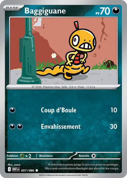 Baggiguane (WHT 057/086) - Flamme Blanche - Carte Pokémon EV10.5
