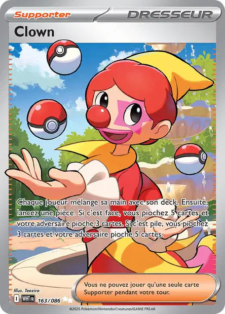Clown (WHT 163/086) - Flamme Blanche - Carte Pokémon EV10.5