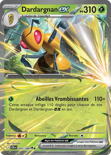 Dardargnan ex (CRI 003/086) - ME04 Chaos Ascendant - Carte Pokémon - DracauGames