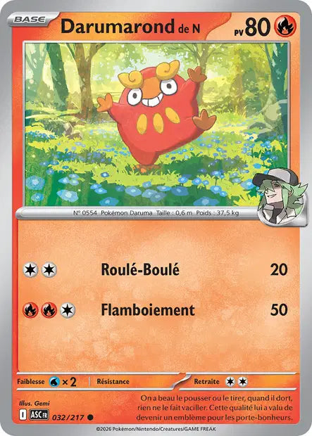 Darumarond de N (ASC 032/217) - ME02.5 Héros Transcendants - Carte Pokémon - DracauGames