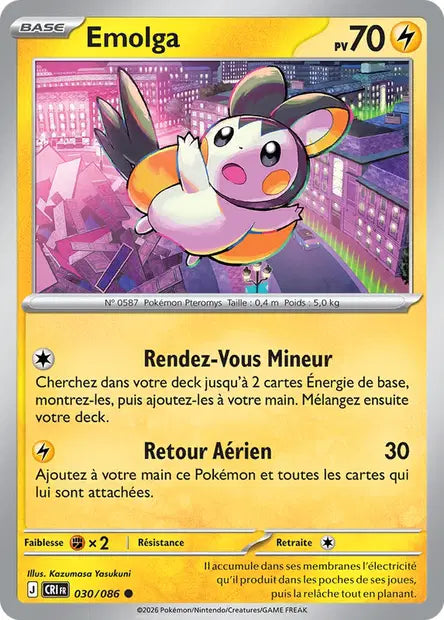 Emolga (CRI 030/086) - ME04 Chaos Ascendant - Carte Pokémon - DracauGames