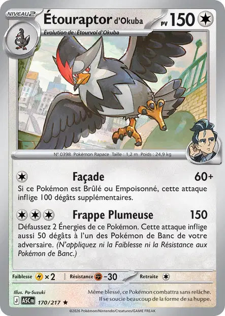 Étouraptor de Okuba (ASC 170/217) - ME02.5 Héros Transcendants - Carte Pokémon