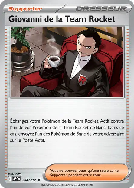 Giovanni de la Team Rocket (ASC 204/217) - ME02.5 Héros Transcendants - Carte Pokémon