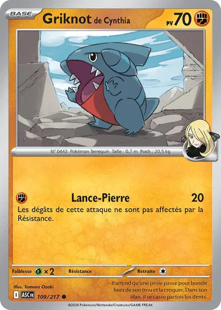 Griknot de Cynthia (ASC 109/217) - ME02.5 Héros Transcendants - Carte Pokémon - DracauGames
