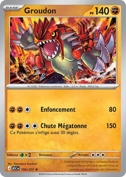 Groudon (ASC 108/217) - ME02.5 Héros Transcendants - Carte Pokémon
