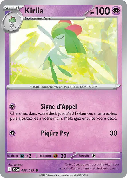Kirlia (ASC 088/217) - ME02.5 Héros Transcendants - Carte Pokémon - DracauGames