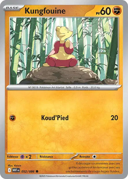 Kungfouine (WHT 052/086) - Flamme Blanche - Carte Pokémon EV10.5