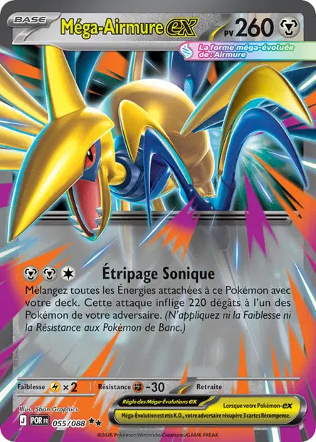 Méga-Airmure ex (POR 055/088) - ME03 Équilibre Parfait - Carte Pokémon