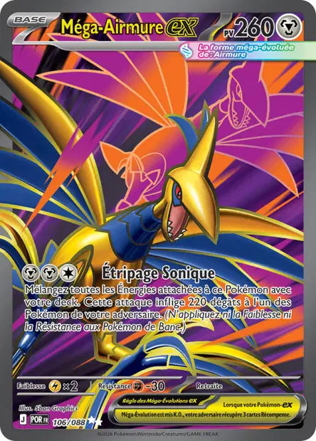 Méga-Airmure ex (POR 106/088) - ME03 Équilibre Parfait - Carte Pokémon