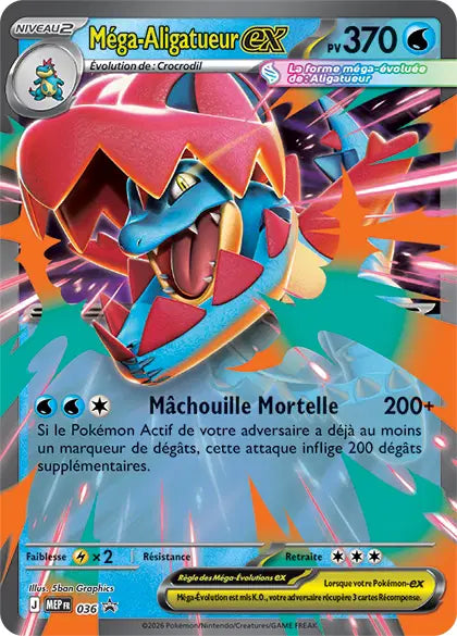 Méga-Aligatueur ex (MEP 036) - Promo Méga-Évolution - Carte Pokémon