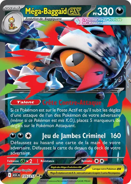 Mega Baggaïd ex (ASC 135/217) - ME02.5 Héros Transcendants - Carte Pokémon