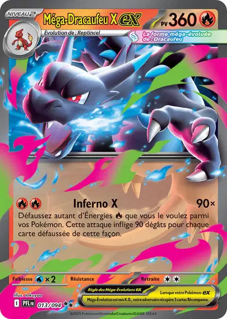 Mega Dracaufeu X ex (PFL 013/094) - ME02 Flammes Fantasmagoriques - Carte Pokémon