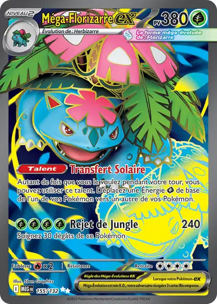 Mega Florizarre ex (MEG 155/132) - Méga-Évolutions - Carte Pokémon ME01