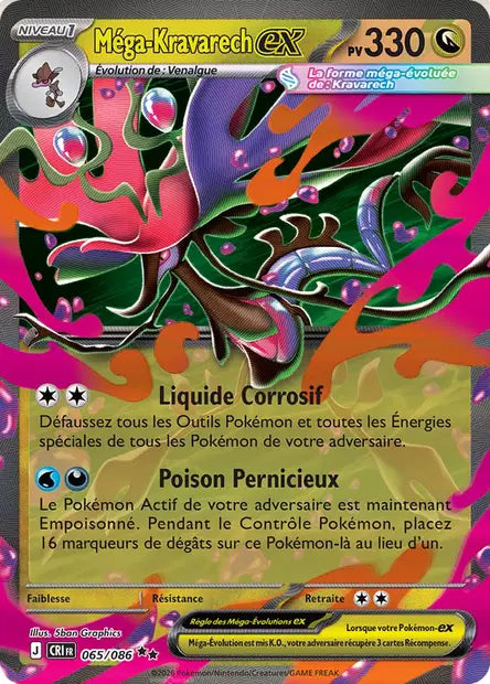 Mega Kravarech ex (CRI 065/086) - ME04 Chaos Ascendant - Carte Pokémon - DracauGames