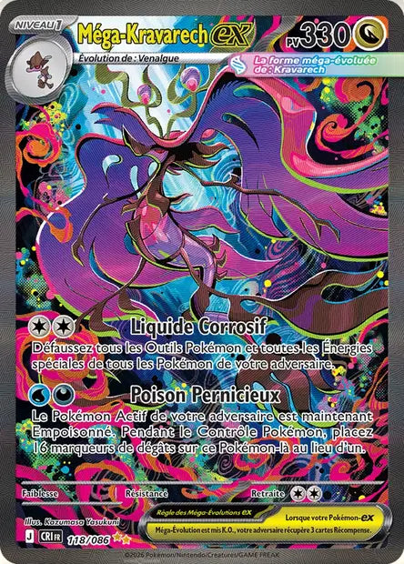 Méga-Kravarech ex (CRI 118/086) - ME04 Chaos Ascendant - Carte Pokémon