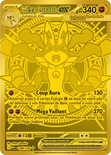 Mega Lucario ex (MEG 188/132) - Méga-Évolutions - Carte Pokémon ME01