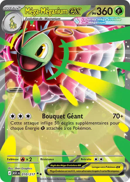 Mega Méganium ex (ASC 010/217) - ME02.5 Héros Transcendants - Carte Pokémon