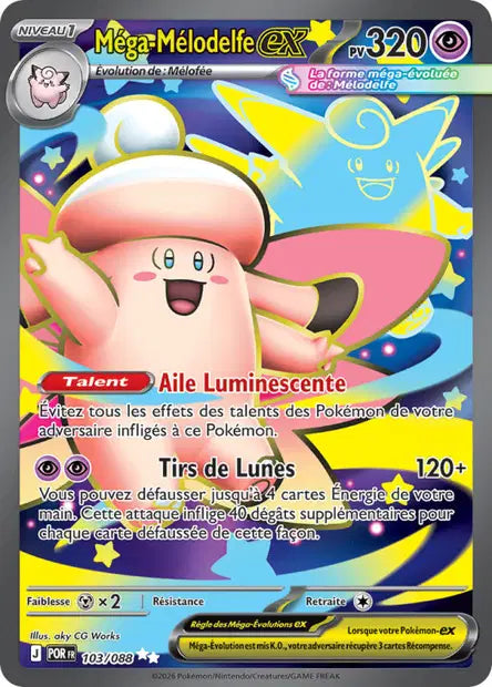 Méga-Mélodelfe ex (POR 103/088) - ME03 Équilibre Parfait - Carte Pokémon