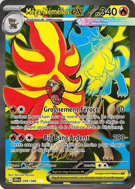 Méga-Némélios ex (CRI 099/086) - ME04 Chaos Ascendant - Carte Pokémon - DracauGames