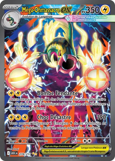 Mega Ohmassacre ex (ASC 278/217) - ME02.5 Héros Transcendants - Carte Pokémon