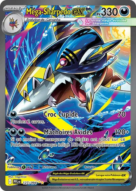 Méga-Sharpedo ex (PFL 127/094) - ME02 Flammes Fantasmagoriques - Carte Pokémon