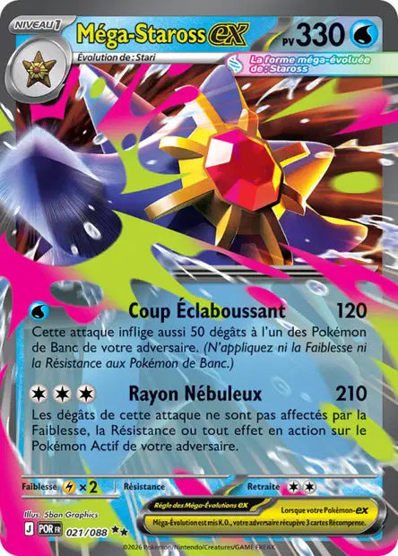 Mega Staross ex (POR 021/088) - ME03 Équilibre Parfait - Carte Pokémon