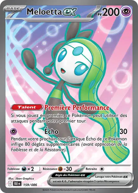 Meloetta ex (BLK 159/086) - Foudre Noire - Carte Pokémon EV10.5