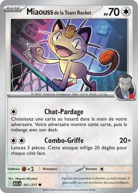 Miaouss de la Team Rocket (ASC 161/217) - ME02.5 Héros Transcendants - Carte Pokémon - DracauGames