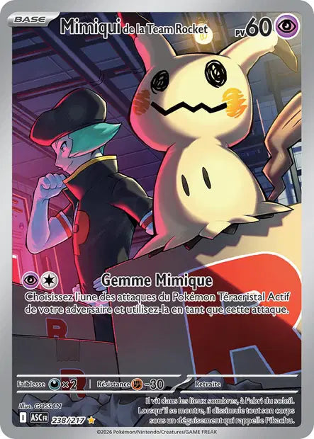 Mimiqui de la Team Rocket (ASC 238/217) - ME02.5 Héros Transcendants - Carte Pokémon