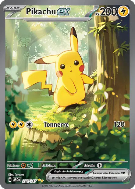 Pikachu ex (ASC 276/217) - ME02.5 Héros Transcendants - Carte Pokémon