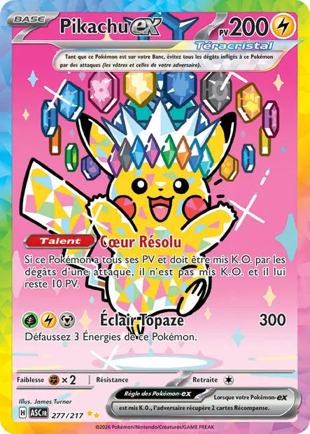 Pikachu ex (ASC 277/217) - ME02.5 Héros Transcendants - Carte Pokémon