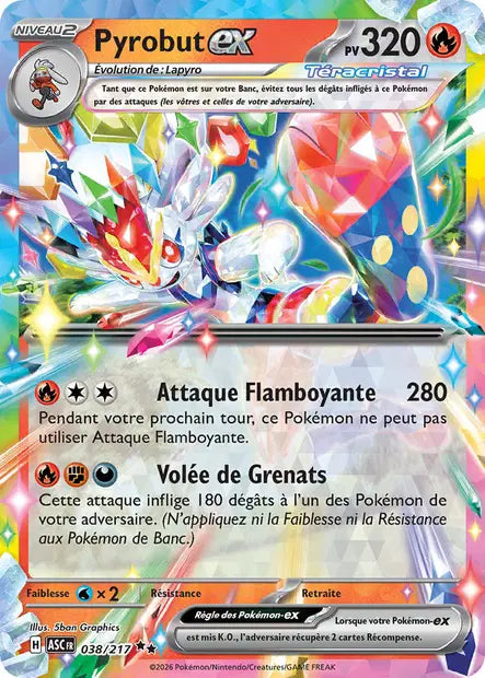 Pyrobut ex (ASC 038/217) - ME02.5 Héros Transcendants - Carte Pokémon