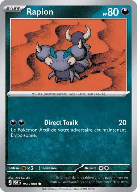 Rapion (POR 051/088) - ME03 Équilibre Parfait - Carte Pokémon