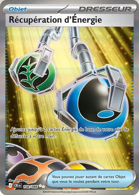 Récupération d'Énergie (CRI 108/086) - ME04 Chaos Ascendant - Carte Pokémon - DracauGames