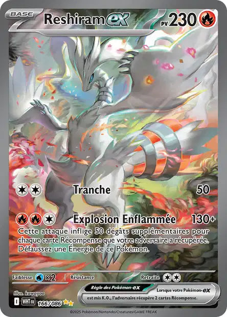 Reshiram ex (WHT 166/086) - Flamme Blanche - Carte Pokémon EV10.5