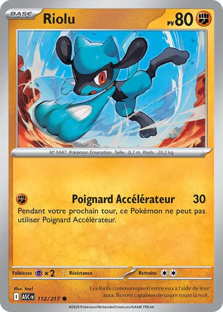 Riolu (ASC 112/217) - ME02.5 Héros Transcendants - Carte Pokémon - DracauGames