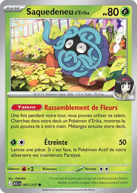 Saquedeneu d'Erika (ASC 007/217) - ME02.5 Héros Transcendants - Carte Pokémon - DracauGames