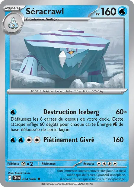 Séracrawl (CRI 024/086) - ME04 Chaos Ascendant - Carte Pokémon - DracauGames