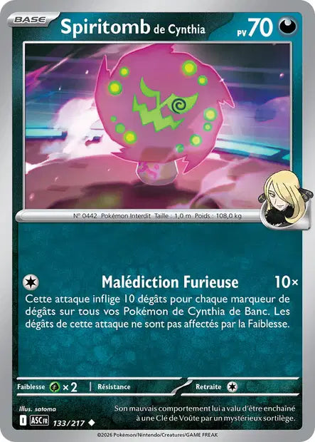 Spiritomb de Cynthia (ASC 133/217) - ME02.5 Héros Transcendants - Carte Pokémon