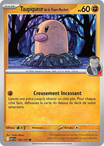 Taupiqueur de la Team Rocket (ASC 100/217) - ME02.5 Héros Transcendants - Carte Pokémon - DracauGames
