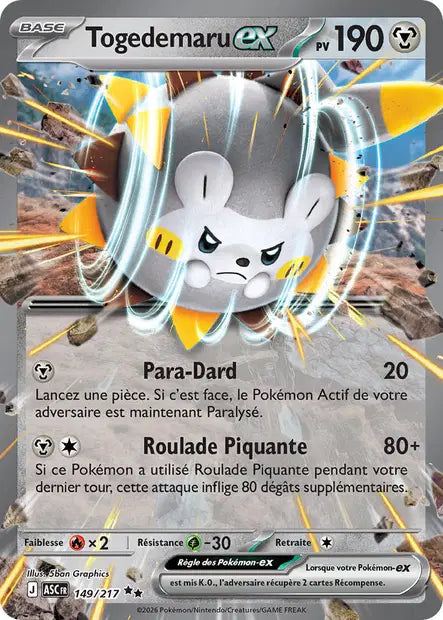 Togedemaru ex (ASC 149/217) - ME02.5 Héros Transcendants - Carte Pokémon