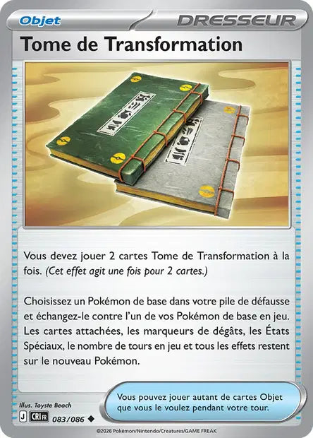 Tome de Transformation (CRI 083/086) - ME04 Chaos Ascendant - Carte Pokémon - DracauGames