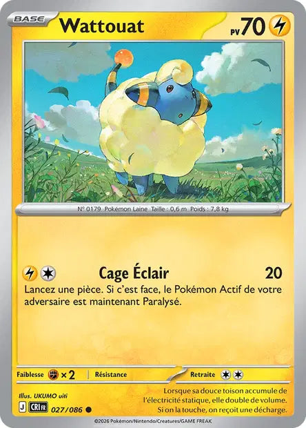 Wattouat (CRI 027/086) - ME04 Chaos Ascendant - Carte Pokémon - DracauGames