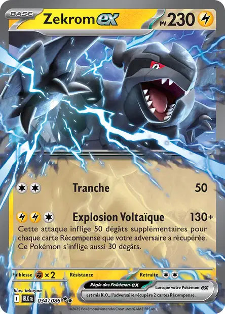 Zekrom ex (BLK 034/086) - Foudre Noire - Carte Pokémon EV10.5