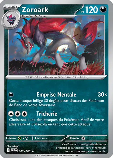 Zoroark (WHT 062/086) - Flamme Blanche - Carte Pokémon EV10.5